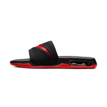 Imagem de Nike Sandálias esportivas masculinas Air Max Cirro Just Do It Solarsoft Slide, Preto/vermelho universitário, 14