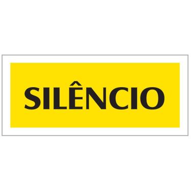 Imagem de Placa - Silencio - Amarela / Em Ps 20 X 7Cm Emplac Br