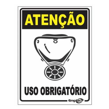 Imagem de Placa - Uso Obrigatorio De Mascara / Em Ps E.P.I. 20 X 15Cm Emplac Br