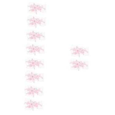 Imagem de DIYEAH 10 Pcs rendas flores bordado embroidery flor ferro em patch remendos roupas costura em apliques adesivos remendo roupas fragmento as flores traje performance rosa