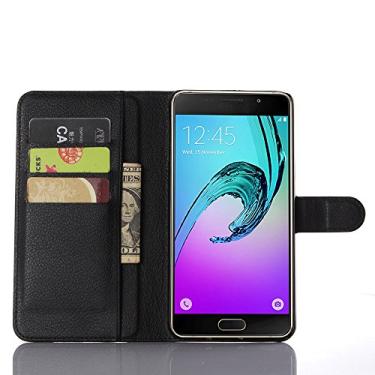 Imagem de Capa para Samsung Galaxy A9 de couro PU com suporte carteira flip para Samsung Galaxy A9, capa de proteção de telefone estilo empresarial, capa com [compartimentos para dinheiro e cartão] (JFC8-2)