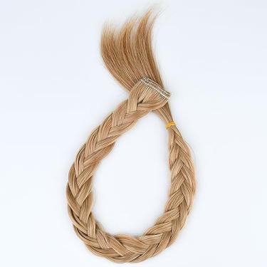 Imagem de DIGUAN Tiara de cabelo sintético trançado com 3 fios e tranças de cabelo sintético trançado de rabo de peixe com clipe, acessório de cabelo para mulheres, meninas (Messy Fishtail, Honey Blonde)