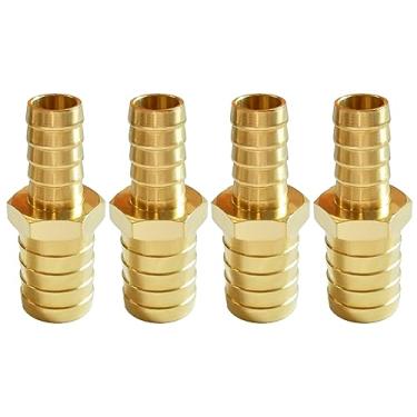 Imagem de Uenede 4 peças de latão 5/81.3 cm a 1/10.2 cm OD farpada redutor de farpa acessórios de mangueira hexagonal redutor de emenda para água/óleo/gás