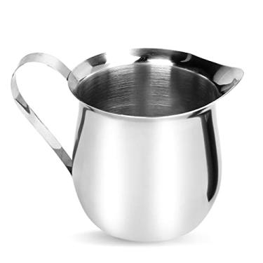 Imagem de Rolin Roly Jarra de espuma de leite de 240 ml, de aço inoxidável, pequena em forma de sino, para barista, cappuccino, xícaras de café expresso, latte art