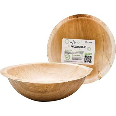 Imagem de Tigelas para servir festas – Conjunto de 8 – Grande 102 g – Descartáveis – Compostáveis – Ecológicas – Pratos de jantar de folhas de palmeira para casamento e festas
