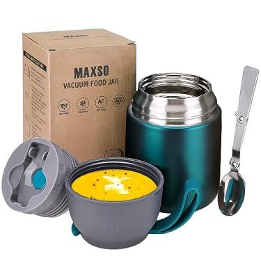 Imagem de Frasco térmico isolado para alimentos quentes e frios para crianças e adultos, recipientes térmicos para alimentos quentes de 500 ml para almoço, pote de aço inoxidável com isolamento de camada tripla