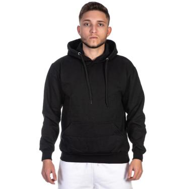 Imagem de Blusa Moletom Masculino e Feminino Liso sem estampa flanelado com capuz e bolso canguru-Unissex