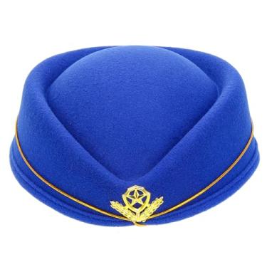 Imagem de Boné de aeromoça, fantasia de comissário de bordo, chapéu de desempenho, chapéu de aeromoça, cosplay, companhia aérea/1718