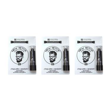 Imagem de Retok para barba e bigode anaconda 3g-preto-kit c/3un