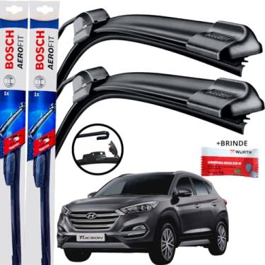 Imagem de Par Palheta Limpador Parabrisa Dianteiro Silicone Bosch Paleta Hyundai Tucson 2008 á→ 2016