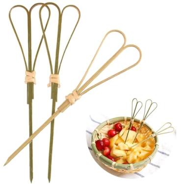Imagem de Palitos de coquetel palitos de dentes artigos de festa palitos de bambu para espetos de nós palitos de dentes adesivos decorativos churrasco 100 unidades (formato de coração)