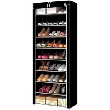 Imagem de Sapateira com 9 Prateleiras para Organizar Calçados e Objetos (PRETO) - YODHE
