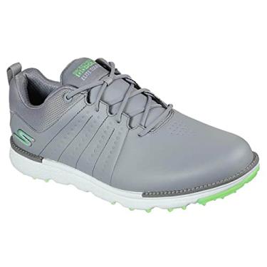 Imagem de Skechers Sapato de golfe masculino Go Elite Tour Sl à prova d'água, Cinza/limão, 9