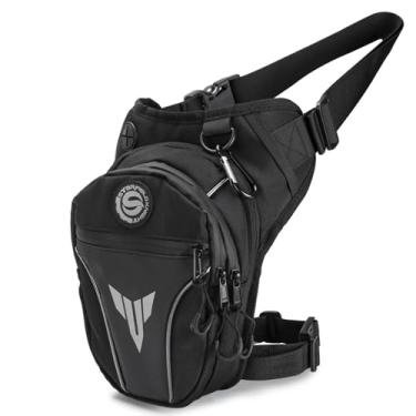 Imagem de SFK Bolsa de perna para motocicleta, bolsa de perna para coxa, pochete refletiva, vintage, retrô, acessório para motocicleta, corrida, caminhada, caminhada, viagem, mochila tática