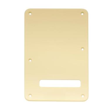 Imagem de Musiclily 6 Furos Escudo Traseiro Back Plate para Guitarra Fender EUA/Mexicana Made Stratocaster Standard Estilo Moderno,1 Camada Creme