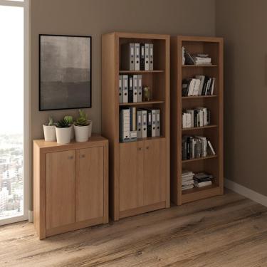 Imagem de Conjunto para Escritório Balcão Estante e Armário ME41 Tecnomobili - Amendoa