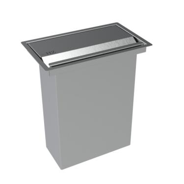 Imagem de Lixeira Retangular De Embutir Bancada Inox 5,1 L