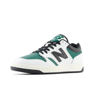 Imagem de New Balance Tênis unissex adulto BB480 V1 Court, Branco/Verde Pântano Verde/Preto, 5
