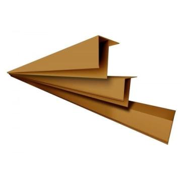 Imagem de Kit 10 Caixas com 90 M Perfil F Polifort 8mm X 3cm X 3,00m (barra) Mogno