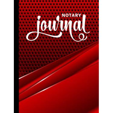Imagem de Hardcover Notary Journal: 8.5x11 Large Notarial Logbook/With 200 Numbered Pages - Two Record Logs Per Page / 400 Records/Ledger Book Gift For ... / Abstract 3D Bright Red - Geometric Art