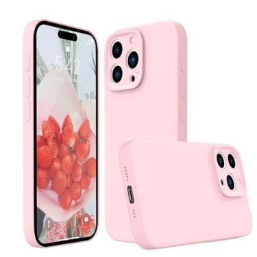 Imagem de ANDATE Capa compatível com iPhone 16 Pro rosa, capa de silicone líquido, capa protetora de corpo inteiro à prova de choque com forro de microfibra para iPhone 16 Pro, 6,3 polegadas (rosa)