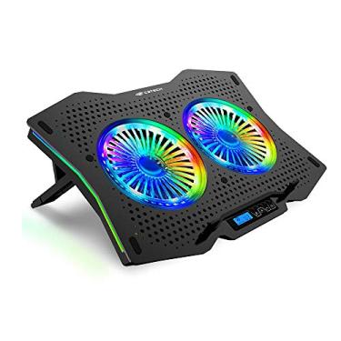 Imagem de C3Tech Base Refrigerada para Notebook Gamer NBC-400BK 17,3" Preto com 2 Coolers de 140mm RGB, 6 níveis de velocidade e regulagem de altura em 7 posições