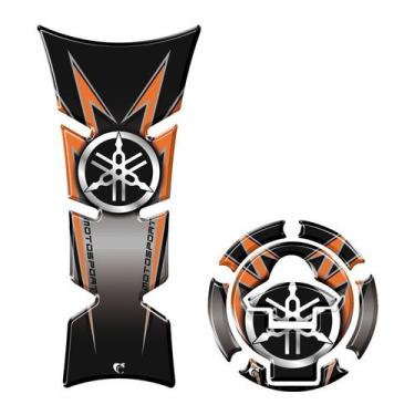 Imagem de Kit Protetor De Tanque E Bocal Moto Yamaha Laranja - Cobra Motoparts, 