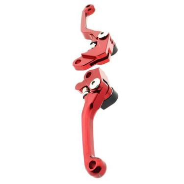 Imagem de Par Manete Retrátil Br Parts Moto Honda Crf 230 Crf 250f 2021, Vermelh