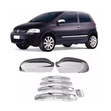 Imagem de Jogo Aplique Capa Cromada Retrovisor Maçanetas Vw Fox 2009 - Shekparts