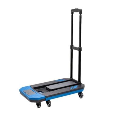 Imagem de Caminhão de Mão Dobrável, Carrinho de Bagagem Resistente, Carrinho de Plataforma Utilitária Com Base Extensível, 5 Rodas, Capacidade de 330 Libras, para Movimentação, Viagens, (L)