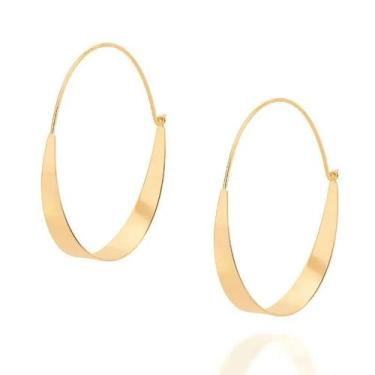 Imagem de Brincos banhado ouro 3x 24k 18k e 22k femininos argola grandes rommane