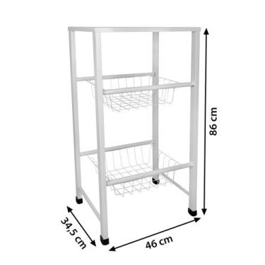 Imagem de Fruteira Suporte Microondas Chapa com Cestos Fixos 1069 - Wrm Metal, B
