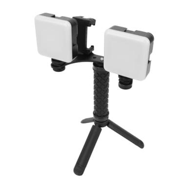 Imagem de Luz de Preenchimento para Fotografia de Telefone, Suporte Ajustável para Telefone, Luz de Preenchimento para Telefone Portátil 5600K 840LX, Bateria Borgonha, Luz LED