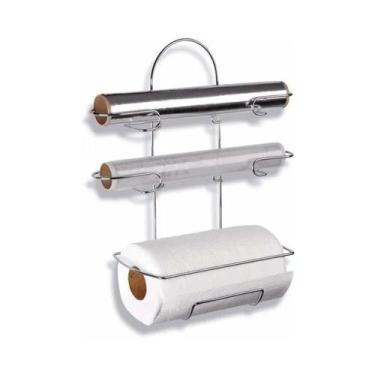 Imagem de Porta Rolo De Papel Toalha Luxo Triplo Cromado-Niquelart