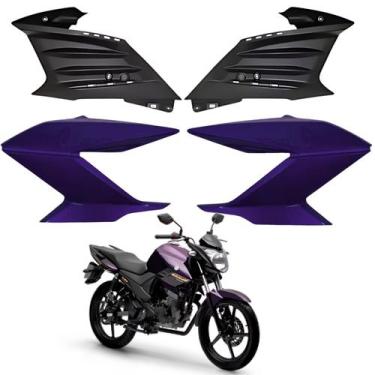 Imagem de Kit carenagem aleta aba complemento fazer 150 roxo 2024 - Paramotos