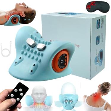 Imagem de Massageador Hugterra, almofada de massagem Shiatsu portátil, massageador de pescoço e ombro com calor, alivia a dor nas costas ou no pescoço com 6 velocidades, 3 níveis de aquecimento