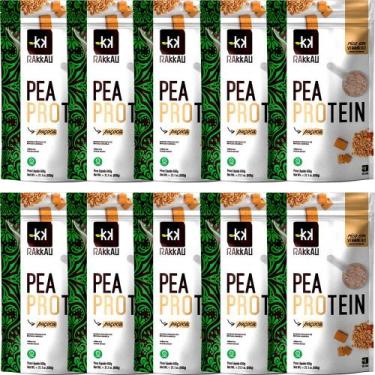 Imagem de Kit 10 Pea Protein Paçoca Rakkau 600g - Vegano - Proteína