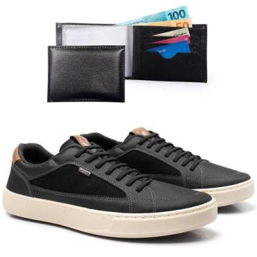 Imagem de Sapatênis Masculino Casual Cadarço Moderno + Carteira Kit - Épico, 42,