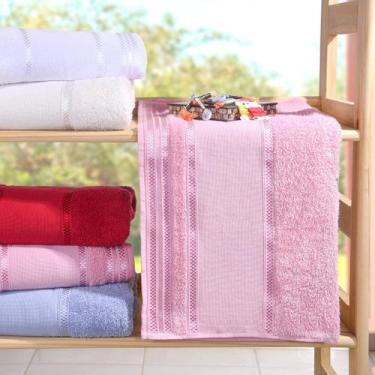 Imagem de Toalha de Lavabo Ponto Cruz Algodão 32x45 - Tessi, Rosa