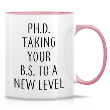 Imagem de Retreez Caneca engraçada - PhD. Levando seu BS a um novo nível 325 ml canecas de café de cerâmica - engraçado, sarcasmo, sarcástico, motivacional, presentes de aniversário inspiradores - Caneca branca