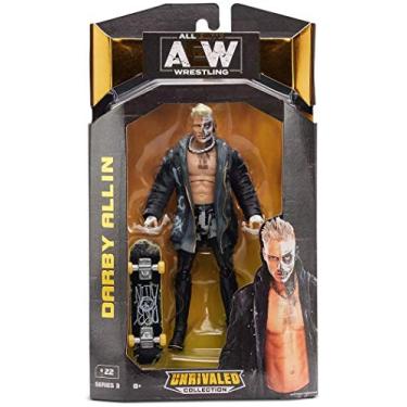 Imagem de AEW Coleção incomparável de bonecos Darby Allin e acessórios - 16,5 cm