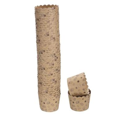 Imagem de HARFINGTON 50 peças de copos de papel pequenos marrons de papel kraft forro, cupcake à prova de graxa, embalagens a granel descartáveis para casamento, aniversário, formatura, bolo pequeno
