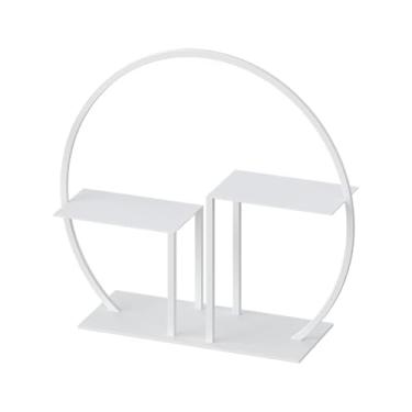 Imagem de Bothyi Suporte para bolo, suporte para cupcake, bandeja para servir festas, travessa de ferro simples, suporte para bandeja em camadas para casamento, Rodada Branca