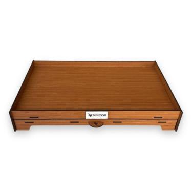 Imagem de Bandeja Porta 40 Cápsulas de Café Porta Máquina Xícaras Decorativa Mar