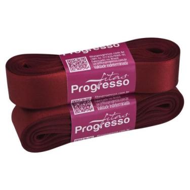 Imagem de FITA DE CETIM SIMPLES CF005 22MMx10M PROGRESSO, COR 389 VINHO
