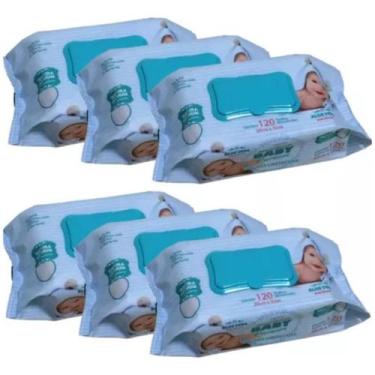 Imagem de Toalha / Lenços Umedecidos Kit Com 6 de 120 Unidades - Marigold Baby
