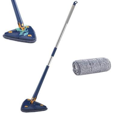 Imagem de Mop Limpeza Triângulo Ajustável Giratório 360 Esfregão Rodo C/ 1 pano 