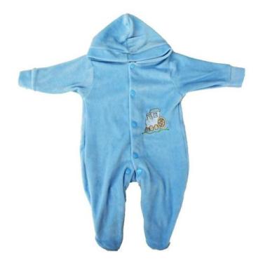 Imagem de Macacão De Plush Bordado de Bebê Roupa Infantil - Rizzicomercio, M, Az