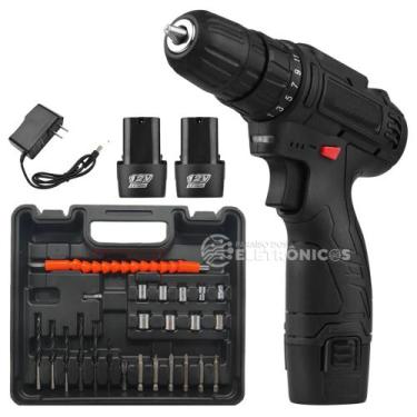 Imagem de Parafusadeira e Furadeira Sem Fio Alimentação Bivolt 12V Compacto e Le