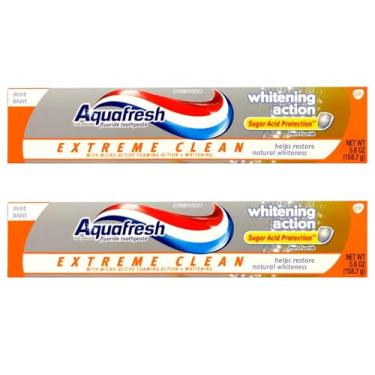 Imagem de Aquafresh Creme dental com flúor Extreme Clean Whitening Action, Mint Blast, 159 g (pacote com 2)